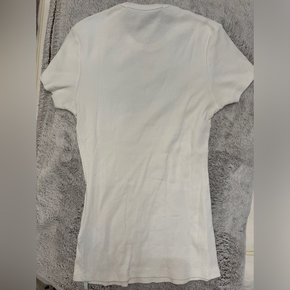 Off-White White Crew Neck Short Sleeve Fitted T-Shirt - Picture 2 of 3